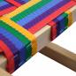 Preview: BAMBINIWELT Holzschlitten, Hörnerrodel mit Zugseil, Sitzfläche aus Kunstfasern im Regenbogendesign, 100cm