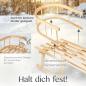 Preview: BAMBINIWELT Holzschlitten, Kinderschlitten mit Rückenlehne + Zugleine aus Holz