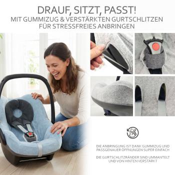 Preview: BAMBINIWELT Sommerbezug, Schonbezug, Bezug aus Frottee für Maxi Cosi Pebble + GRATIS KP