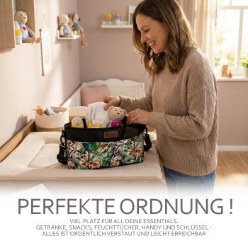Preview: BAMBINIWELT universal Buggy ORGANIZER, Kinderwagen-Tasche, Wickeltasche mit Getränkehalter