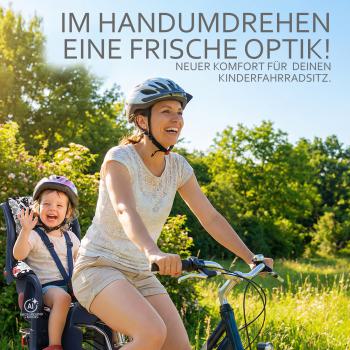 Preview: BAMBINIWELT Ersatzbezug, Sitzkissen, Bezug für Fahrradsitz, Modell Römer Jockey (Mod. 2) MELIERT