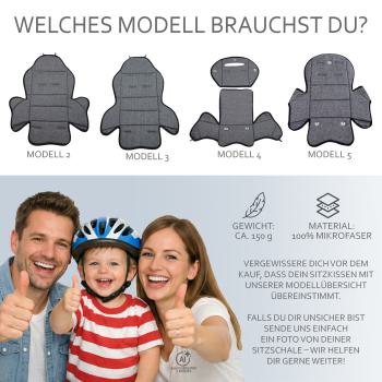 BAMBINIWELT Ersatzbezug, Sitzkissen, Bezug für Fahrradsitz, Modell Römer Jockey (Mod. 2) MELIERT