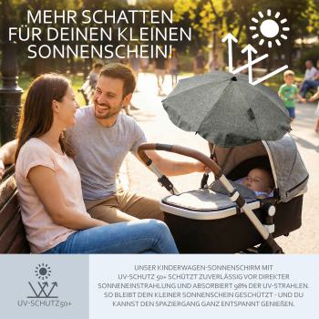 BAMBINIWELT universaler Sonnenschirm für Kinderwagen/Buggy MELIERT (rund)