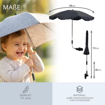 BAMBINIWELT universaler Sonnenschirm für Kinderwagen/Buggy MELIERT (rund)