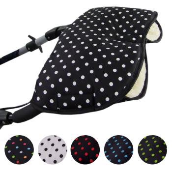 BAMBINIWELT universaler Muff/Handwärmer für Kinderwagen, Buggy, Jogger mit Wolle, PUNKTE