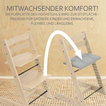 Preview: BAMBINIWELT Kissen für Erwachsene, Sitzkissen für Trittbrett, kompatibel mit Hochstuhl Stokke Tripp Trapp