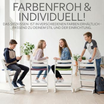 BAMBINIWELT Kissen für Erwachsene, Sitzkissen für Trittbrett, kompatibel mit Hochstuhl Stokke Tripp Trapp