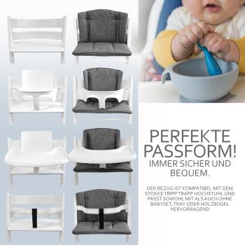 Preview: BAMBINIWELT Ersatzbezug für Stokke Tripp Trapp, MELIERT (rund)