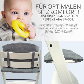 Preview: BAMBINIWELT Ersatzbezug für Stokke Tripp Trapp, MELIERT (rund)