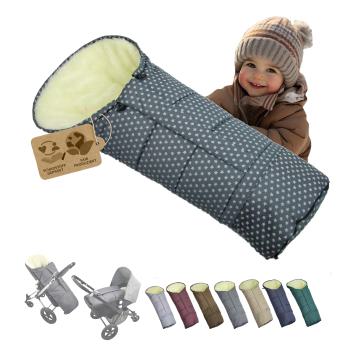BAMBINIWELT Winterfußsack in Mumienform für Kinderwagen und Buggy, 110cm, Wolle, Design STERNE