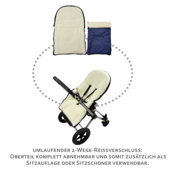 BAMBINIWELT Winterfusssack für Kinderwagen und Buggy, 90cm, Wolle, Design UNI