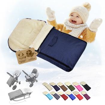 BAMBINIWELT Winterfusssack für Kinderwagen und Buggy, 90cm, Wolle, Design UNI