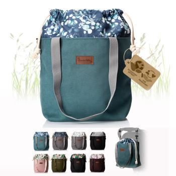 BAMBINIWELT Wickeltasche Schultertasche Shopper aus Leder für Kinderwagen Buggy