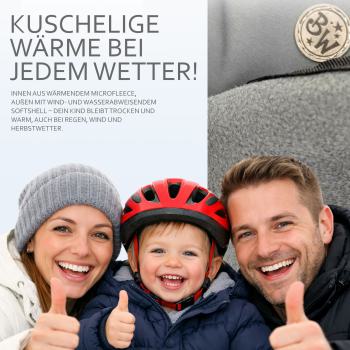 BAMBINIWELT Kinder Beinwärmer Beinabdeckung für Fahrradsitz, mit zusätzlichem Handmuff, kuscheliges Microflees, wind- und wasserabweisend