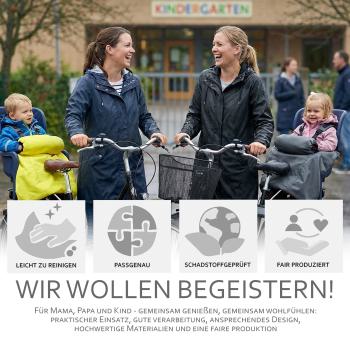 BAMBINIWELT Kinder Beinwärmer Beinabdeckung für Fahrradsitz, mit zusätzlichem Handmuff, kuscheliges Microflees, wind- und wasserabweisend