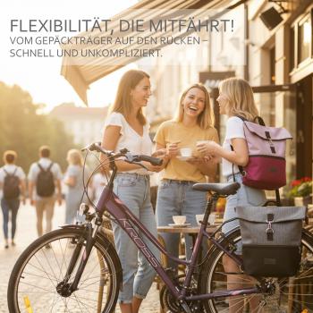 Preview: BAMBINIWELT Fahrradtasche, Gepäckträgertasche, Rucksack, Fahrradrucksack