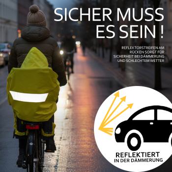 Preview: BAMBINIWELT Regencape REGENPONCHO für Kinderfahrradsitz SOFTSHELL Fleece Schutz