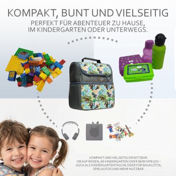 BAMBINIWELT Kinderrucksack für Toniebox, Musikbox-Rucksack für Hörwürfel z.B. Toniebox und Tigerbox Touch, verstellbare Innenfächer, Netzfach, gepolsterte Schultergurte