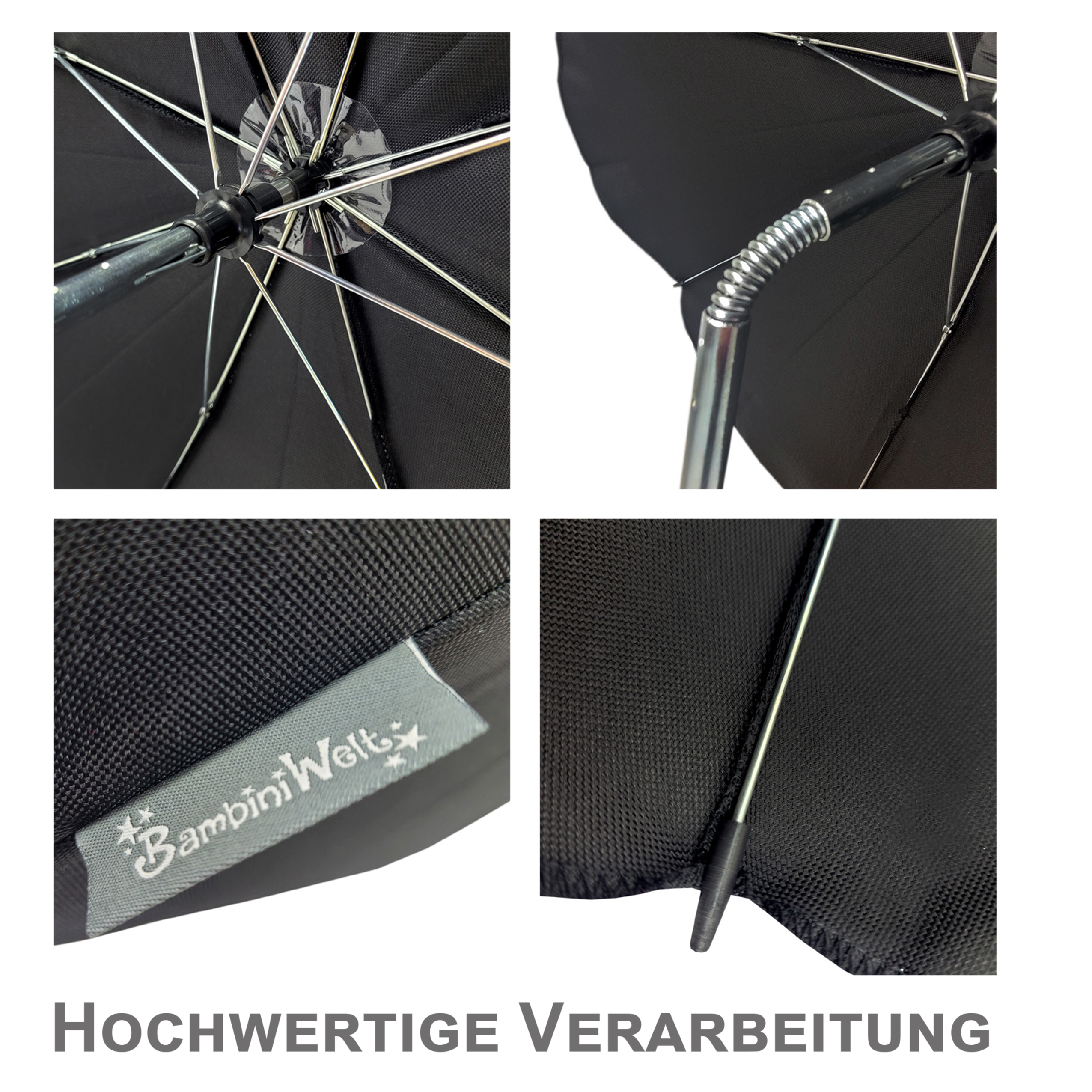 BambiniWelt24.de - BAMBINIWELT universaler Sonnenschirm für  Kinderwagen/Buggy (rund) | Regenschirme