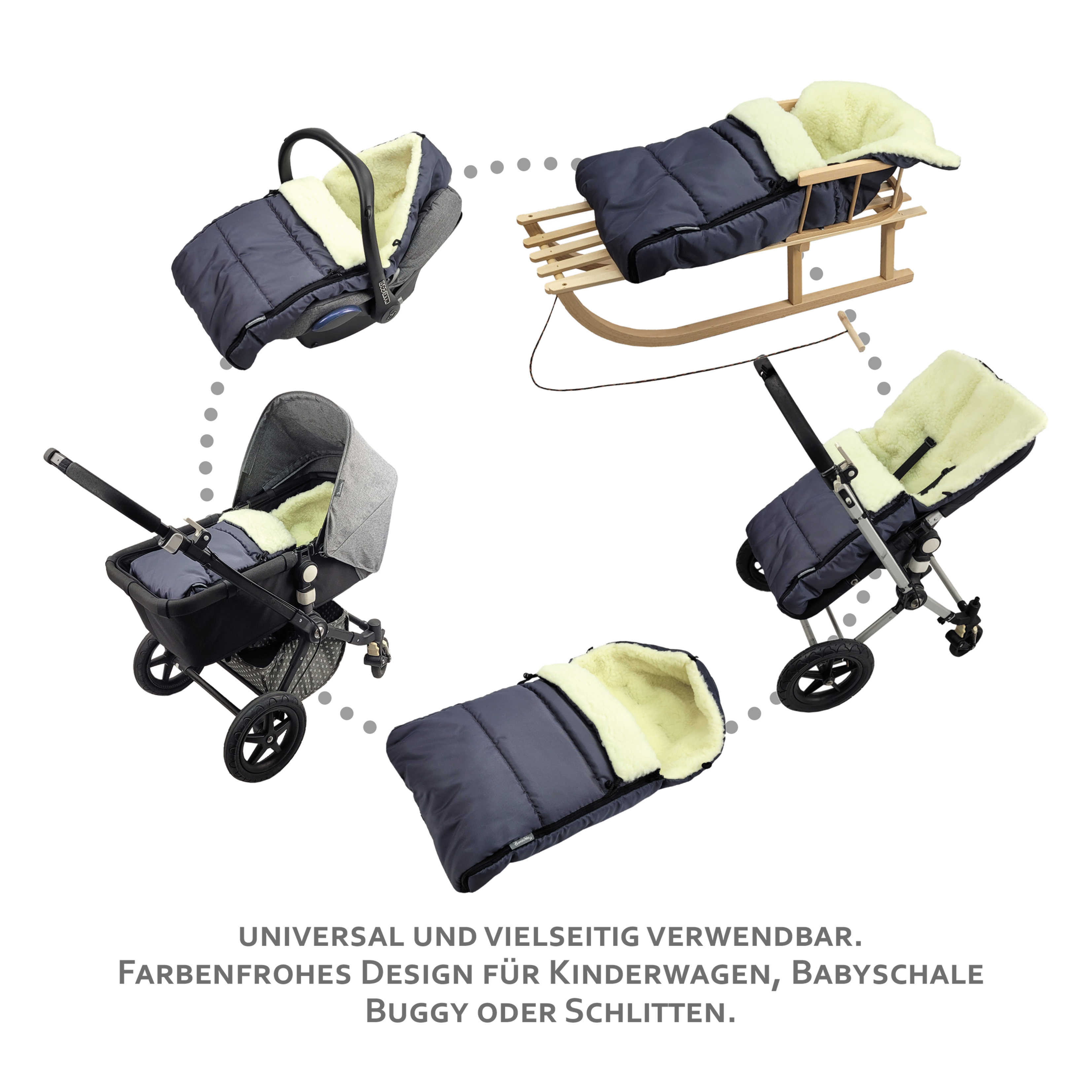 Lammfell Sitzauflage für Buggy/Kinderwagen
