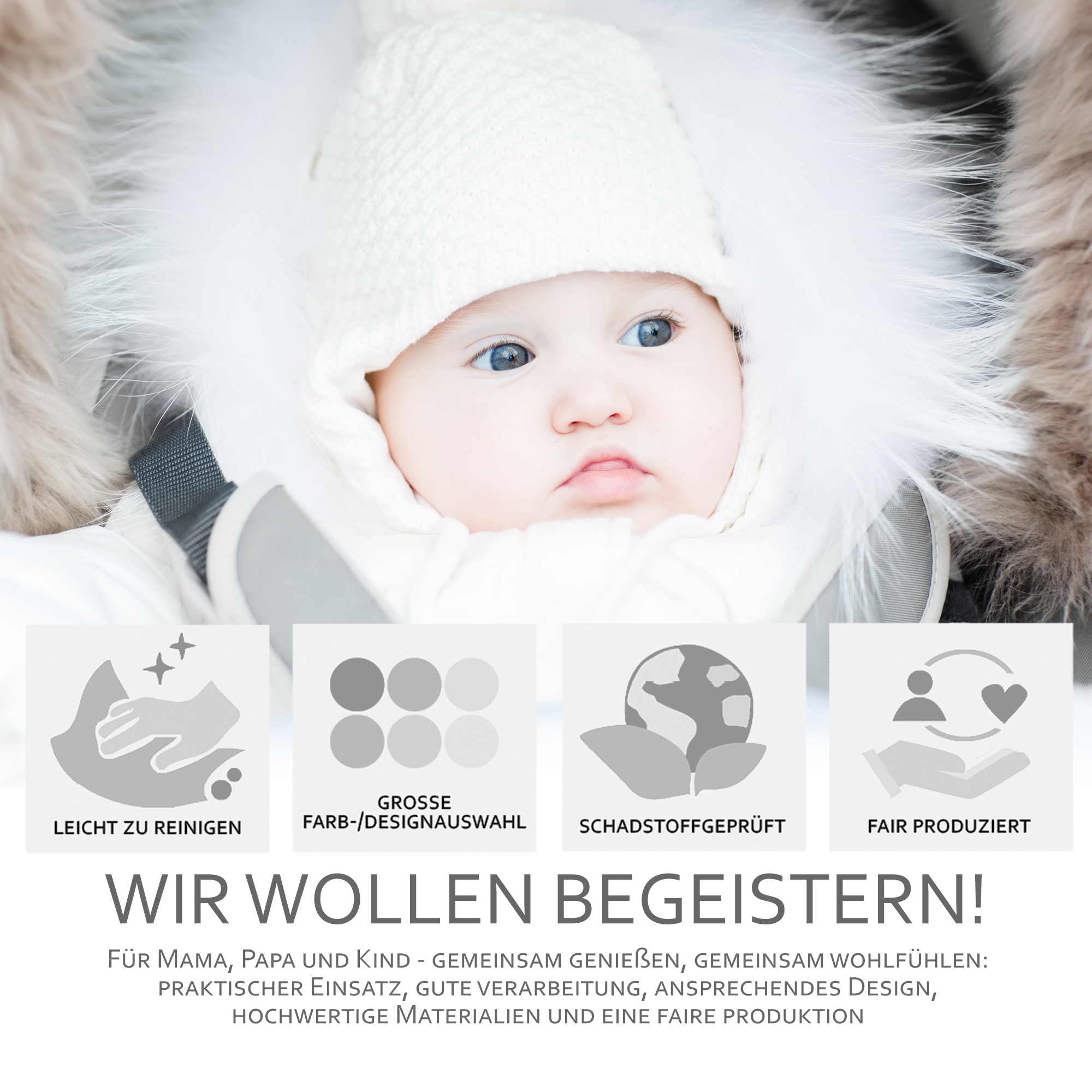 BAMBINIWELT Combi-aanbod bestaande uit houten slee met rugleuning en trekkoord universele wintervoetenzak (108 cm), ook geschikt voor reiswieg, kinderwagen en buggy, van wol (rood