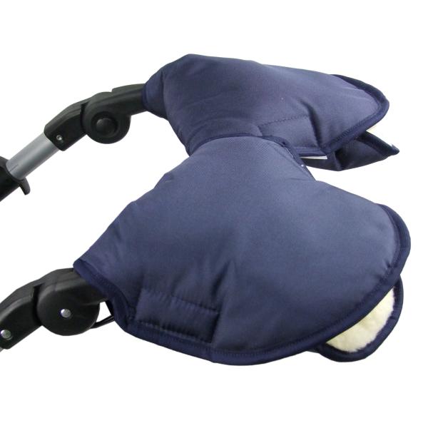 BAMBINIWELT universaler Muff/Handwärmer für Kinderwagen, Buggy, Jogger mit Wolle, 2-TEILIG, UNI