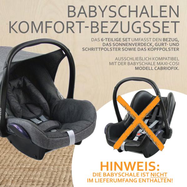 BAMBINIWELT Ersatzbezug für Maxi-Cosi CabrioFix, 6-tlg. Komplett-Set, MELIERT