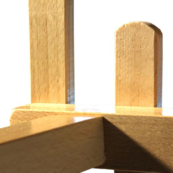 BAMBINIWELT Holzschlitten, Hörnerrodel mit Rückenlehne und Zugseil, aus naturlackierten Buchenholz, Metallkufen, 100cm