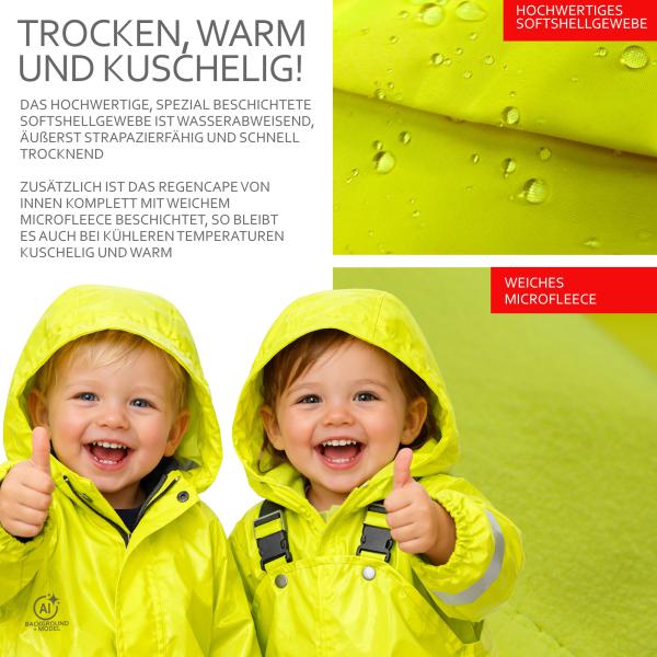 BAMBINIWELT Regencape REGENPONCHO für Kinderfahrradsitz SOFTSHELL Fleece Schutz