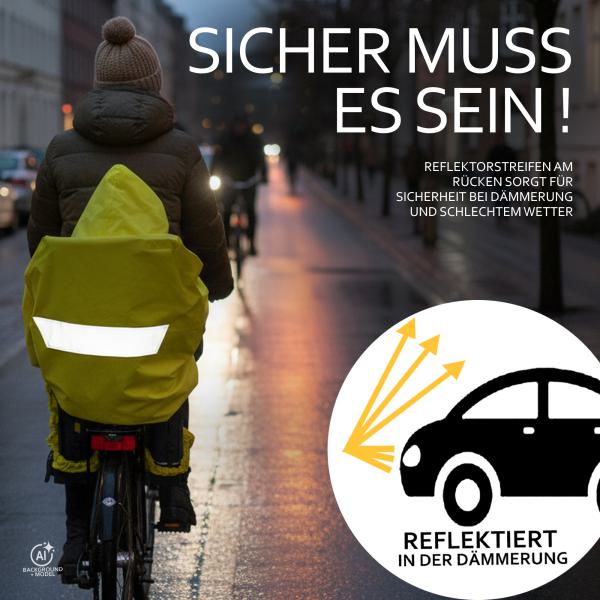 BAMBINIWELT Regencape REGENPONCHO für Kinderfahrradsitz SOFTSHELL Fleece Schutz