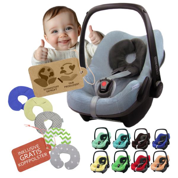 BAMBINIWELT Sommerbezug, Schonbezug, Bezug aus Frottee für Maxi Cosi Pebble + GRATIS KP