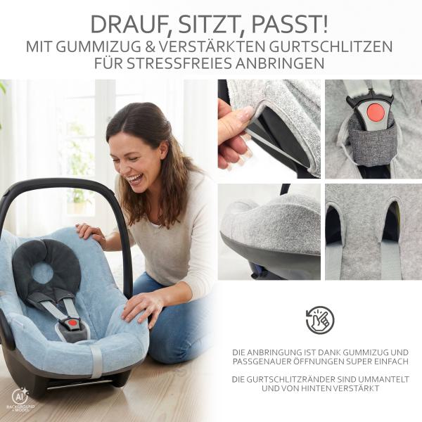 BAMBINIWELT Sommerbezug, Schonbezug, Bezug aus Frottee für Maxi Cosi Pebble + GRATIS KP