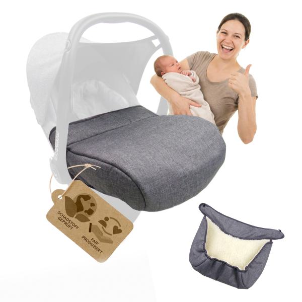 BAMBINIWELT Fußabdeckung für Babyschale Maxi-Cosi CabrioFix Wolle