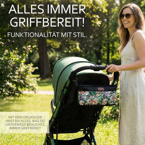 BAMBINIWELT universal Buggy ORGANIZER, Kinderwagen-Tasche, Wickeltasche mit Getränkehalter
