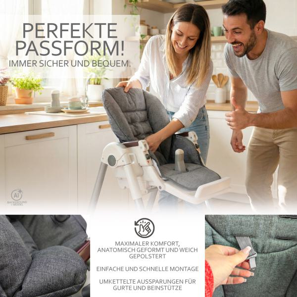 BAMBINIWELT Ersatzbezug für Peg Perego Modell Prima Pappa Diner, MELIERT