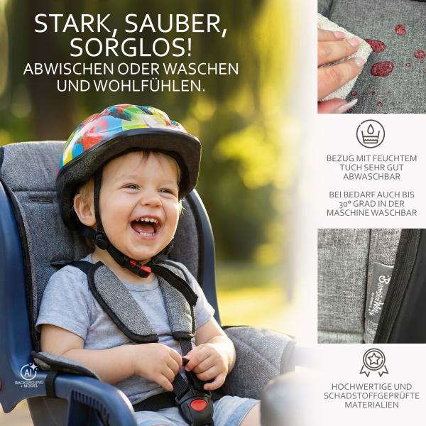BAMBINIWELT Ersatzbezug, Sitzkissen, Bezug für Fahrradsitz, Modell Römer Jockey (Mod. 2) MELIERT