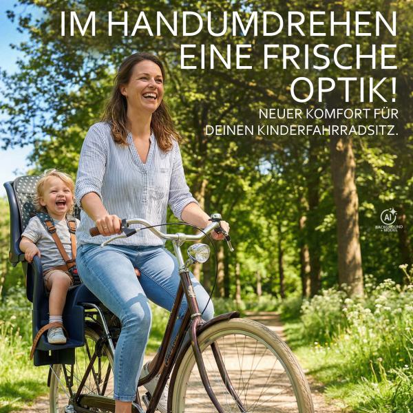 BAMBINIWELT Ersatzbezug, Sitzkissen, Bezug für Fahrradsitz, Modell Römer Jockey (Mod. 3) MELIERT