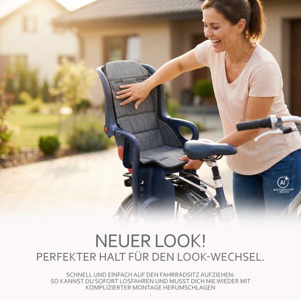BAMBINIWELT Ersatzbezug, Sitzkissen, Bezug für Fahrradsitz, Modell Römer Jockey (Mod. 3) MELIERT