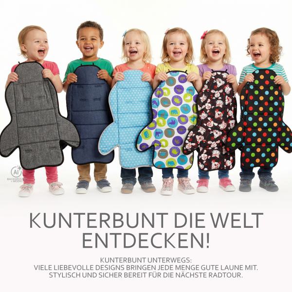 BAMBINIWELT Ersatzbezug, Sitzkissen, Bezug für Fahrradsitz, Modell Römer Jockey (Mod. 3) MELIERT