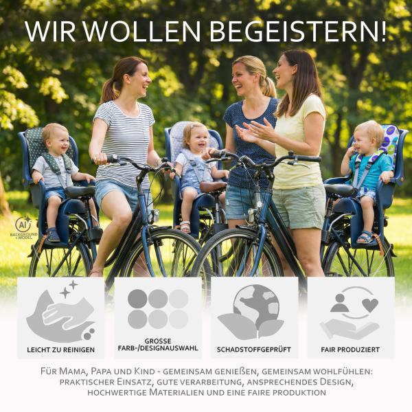 BAMBINIWELT Ersatzbezug, Sitzkissen, Bezug für Fahrradsitz, Modell Römer Jockey (Mod. 3) MELIERT