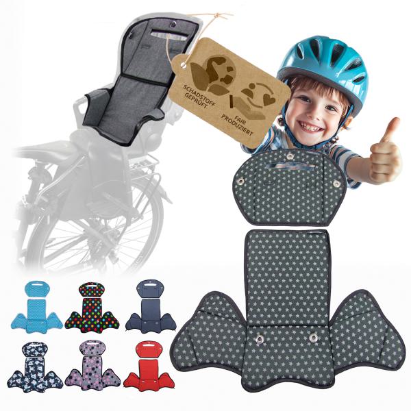 BAMBINIWELT Ersatzbezug, Sitzkissen, Bezug für Fahrradsitz, Modell Römer Jockey (Mod. 4) STERNE