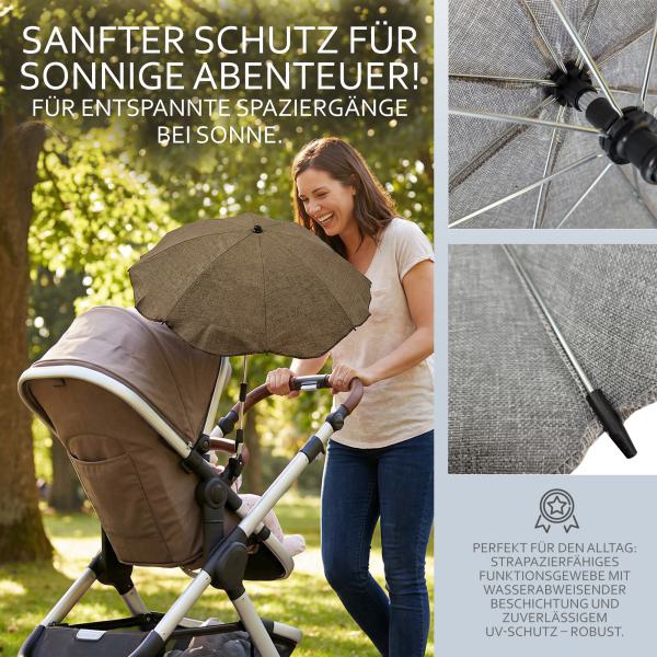 BAMBINIWELT universaler Sonnenschirm für Kinderwagen/Buggy MELIERT (rund)