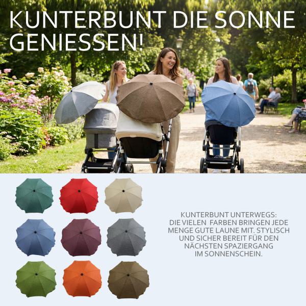 BAMBINIWELT universaler Sonnenschirm für Kinderwagen/Buggy MELIERT (rund)