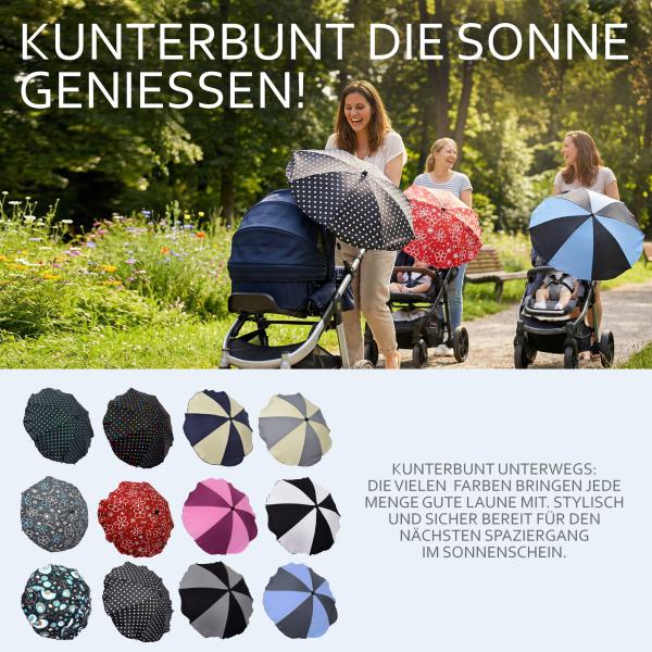 BAMBINIWELT universaler Sonnenschirm für Kinderwagen/Buggy DESIGN (rund)