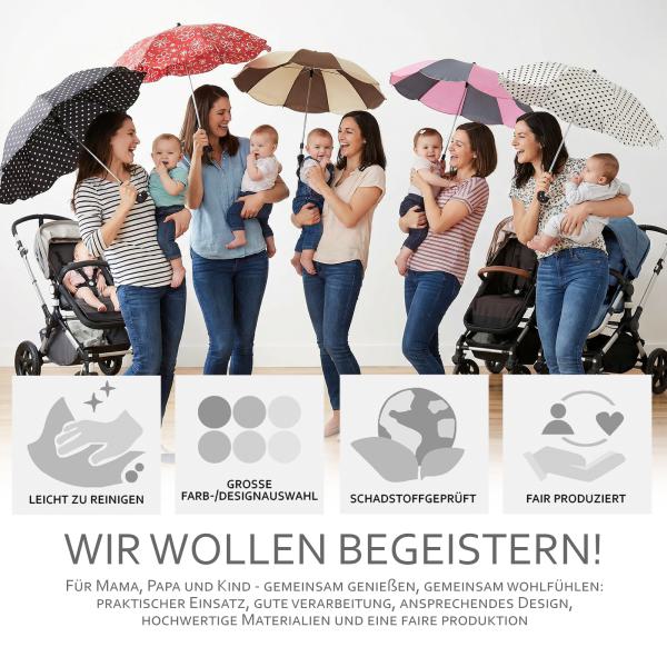 BAMBINIWELT universaler Sonnenschirm für Kinderwagen/Buggy DESIGN (rund)