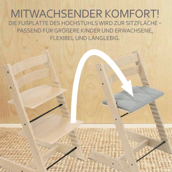 BAMBINIWELT Kissen für Erwachsene, Sitzkissen für Trittbrett, kompatibel mit Hochstuhl Stokke Tripp Trapp