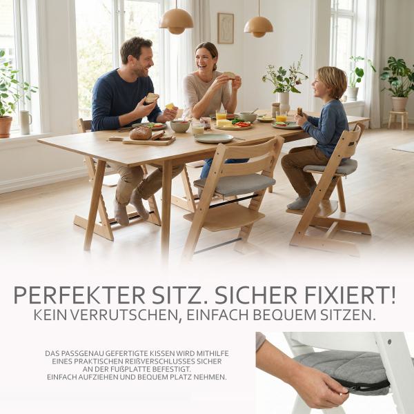 BAMBINIWELT Kissen für Erwachsene, Sitzkissen für Trittbrett, kompatibel mit Hochstuhl Stokke Tripp Trapp
