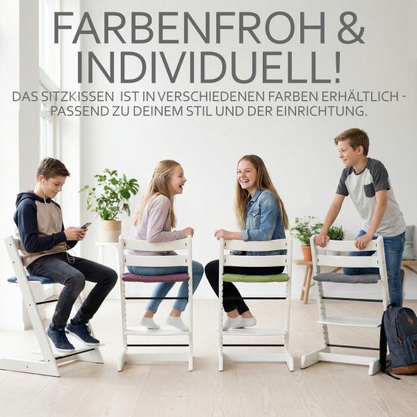 BAMBINIWELT Kissen für Erwachsene, Sitzkissen für Trittbrett, kompatibel mit Hochstuhl Stokke Tripp Trapp