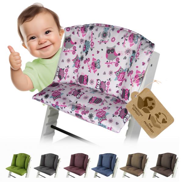 BAMBINIWELT Ersatzbezug für Stokke Tripp Trapp, EULEN (rund)