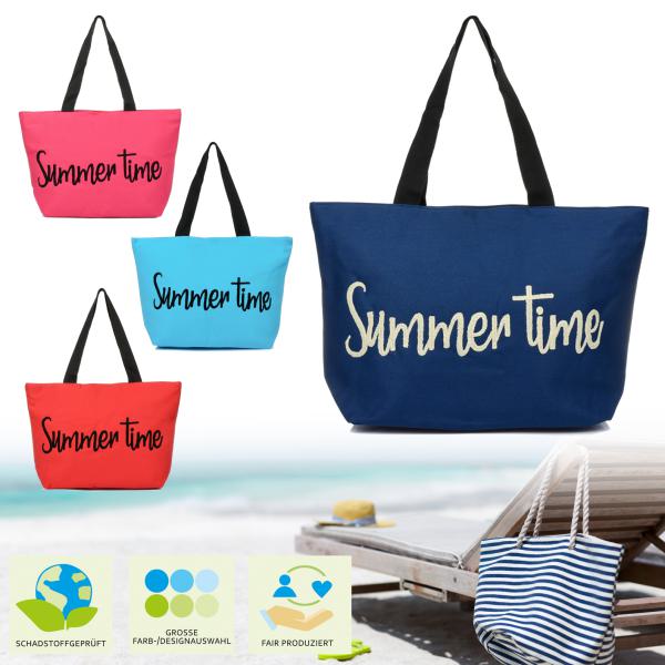 BAMBINIWELT Strandtasche, Umhängetasche, Einkaufstasche, Shopper, Schultertasche für Urlaub und Freizeit, XXL